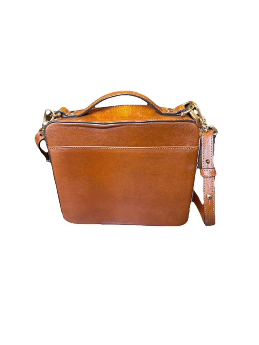 Brahmin Evie Purse Whiskey Topsail Box Crossbody Brown Classy Preppy Old Money - Picture 6 of 15